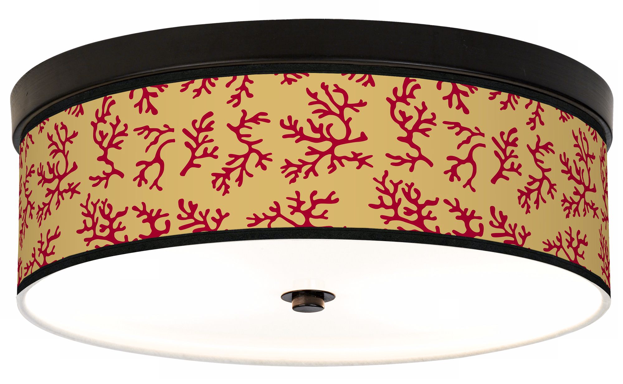 Crimson Coral Giclee Bronze CFL Ceiling Light