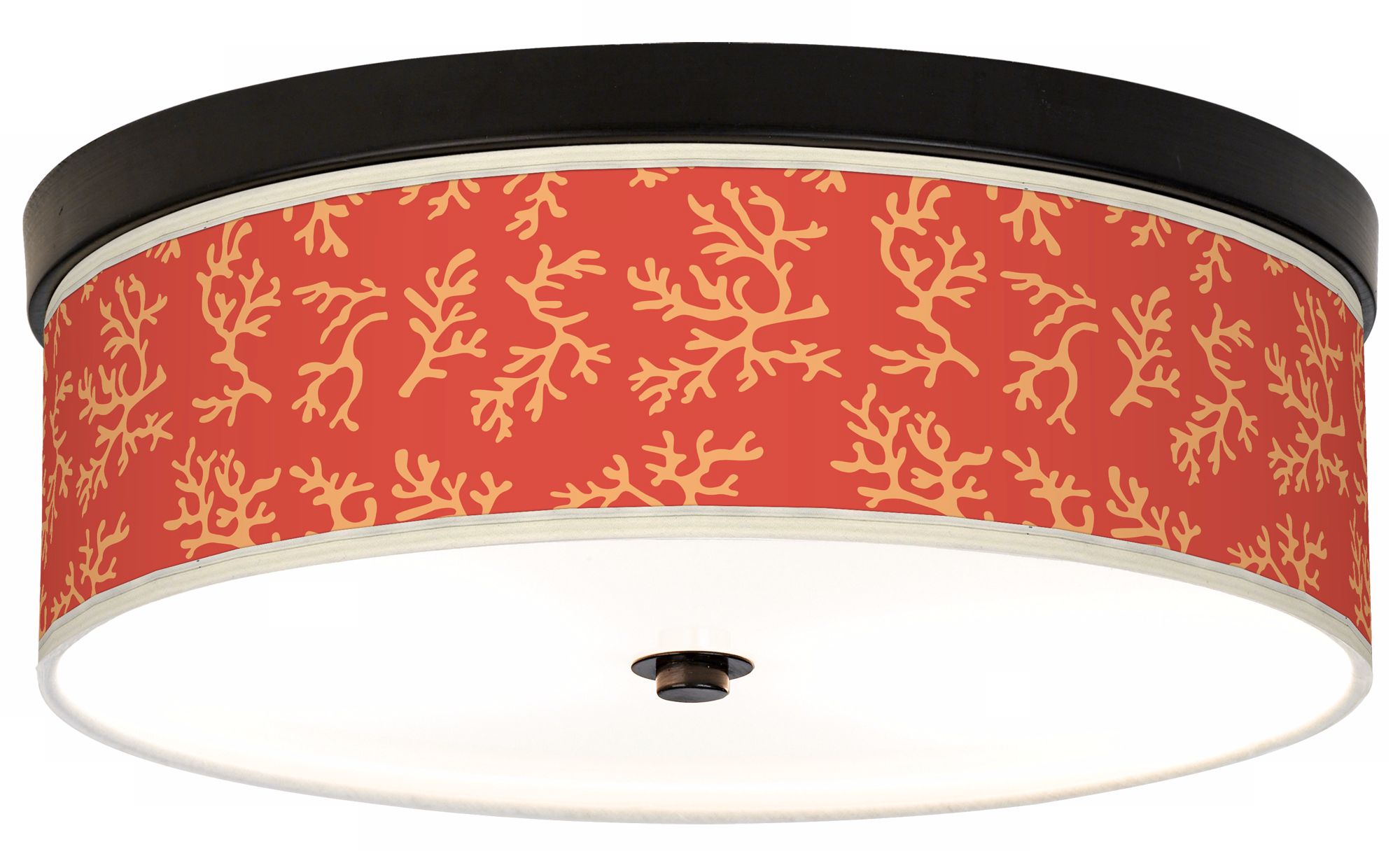 Tangerine Coral Giclee Bronze CFL Ceiling Light