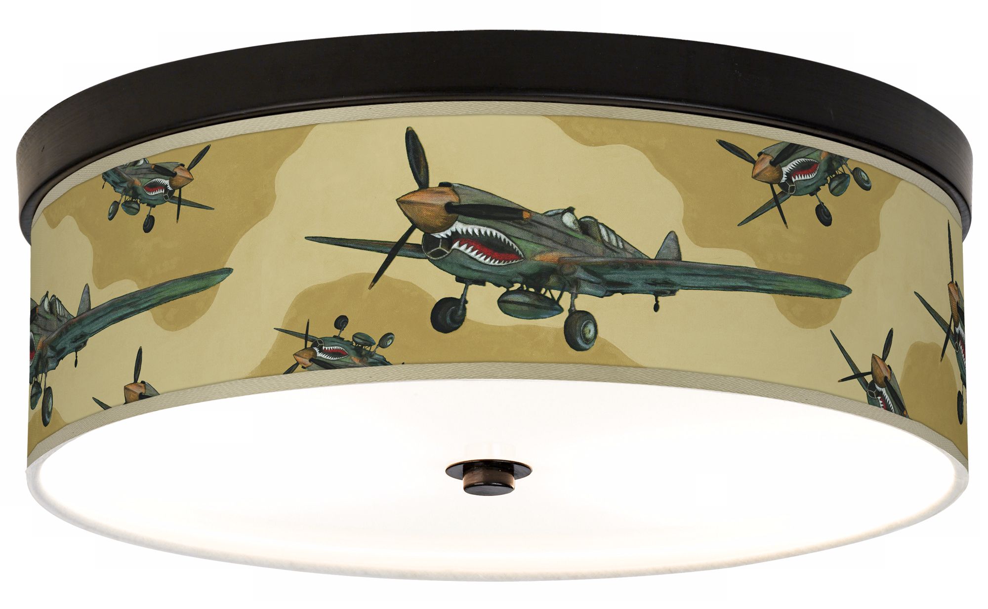 Flying Tigers Giclee Bronze CFL Ceiling Light