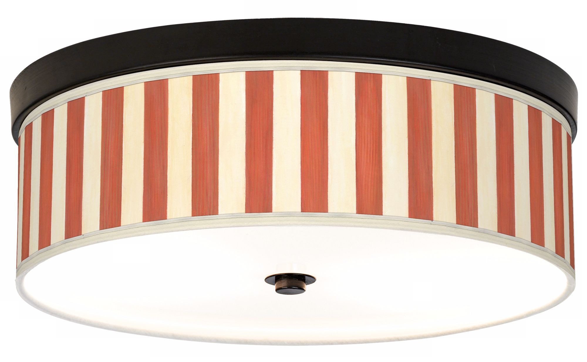 Seaside Stripe Red Giclee Bronze CFL Ceiling Light