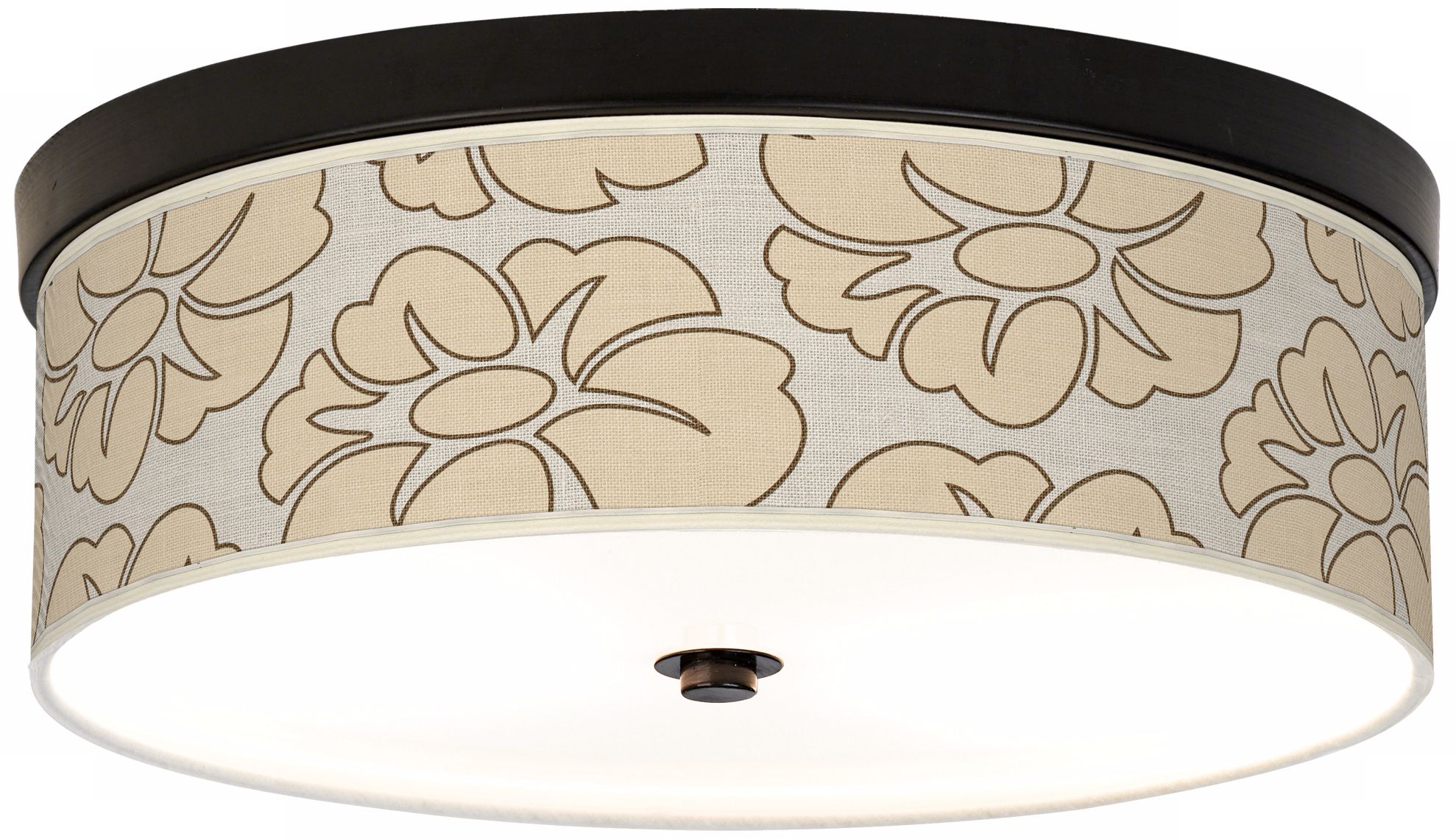 Floral Silhouette Giclee Bronze Energy Efficient Ceiling Light