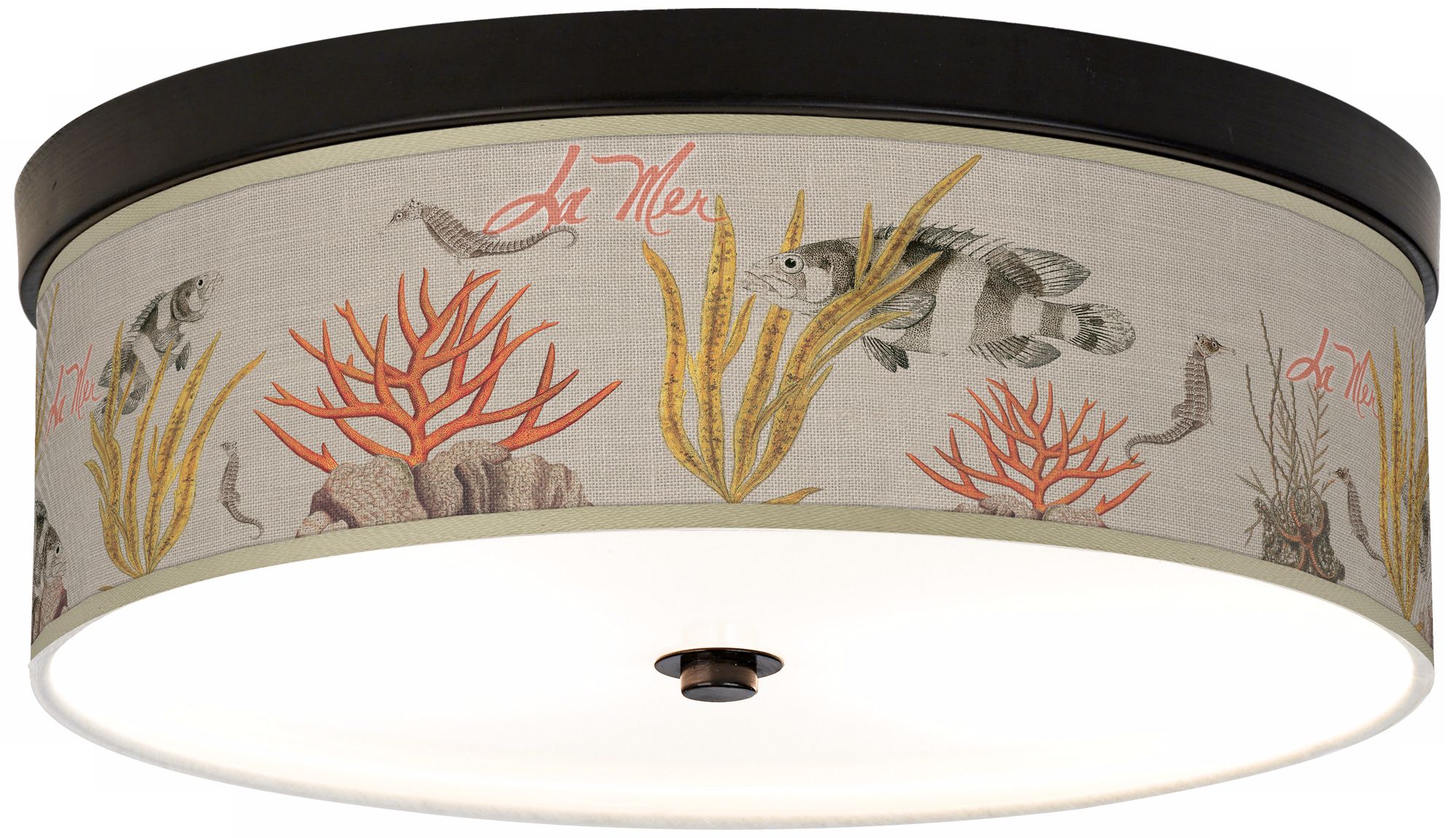 La Mer Coral Giclee Energy Efficient Bronze Ceiling Light