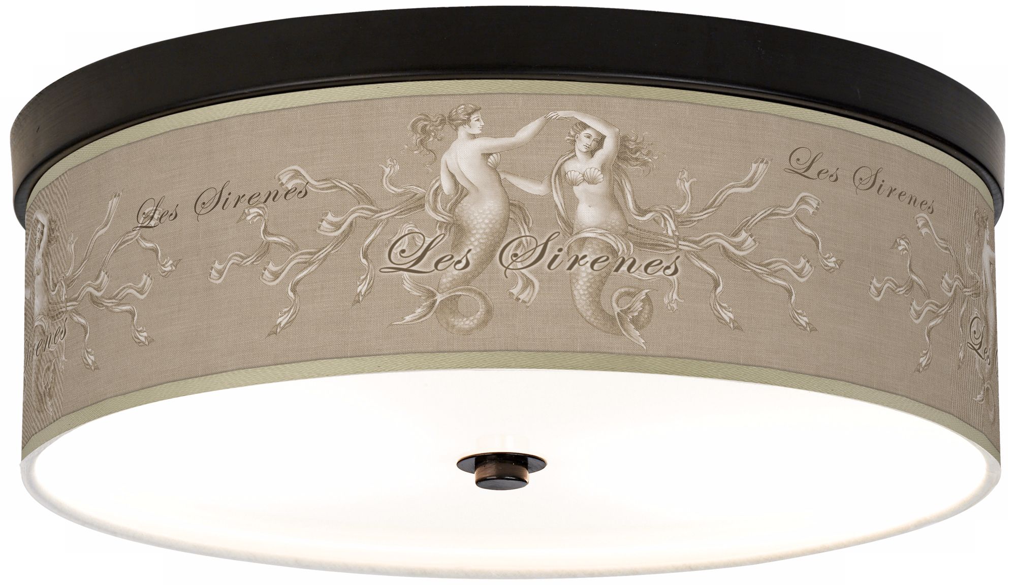 Les Sirenes Natural Giclee Energy Efficient Bronze Ceiling Light