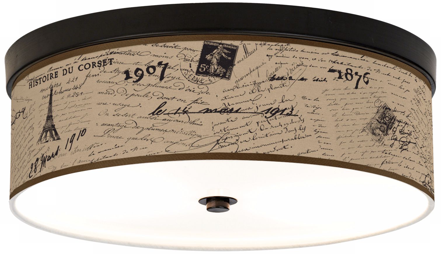 Letters To Paris Linen Giclee Energy Efficient Ceiling Light