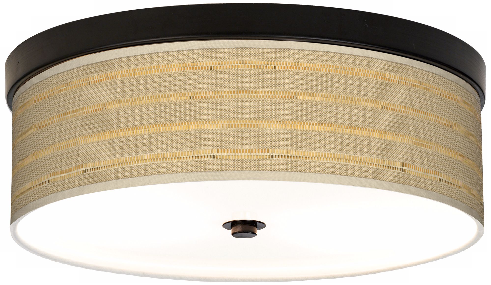 Woven Reed Giclee Energy Efficient Flushmount Ceiling Light