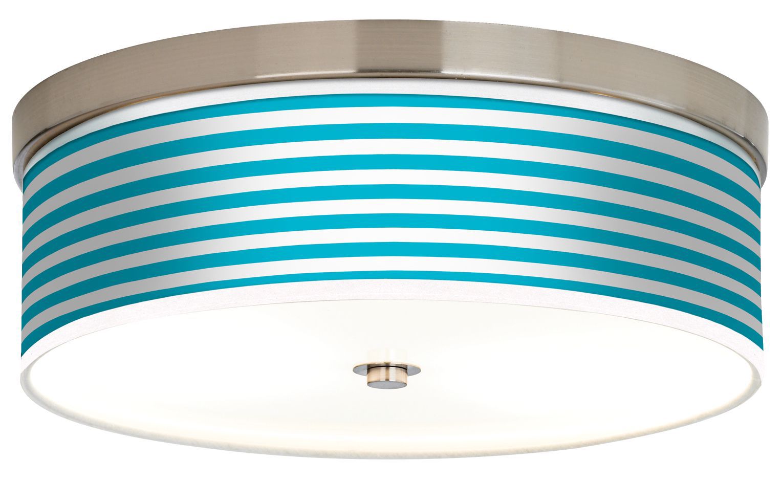 Aqua Horizontal Stripe Giclee Energy Efficient Ceiling Light