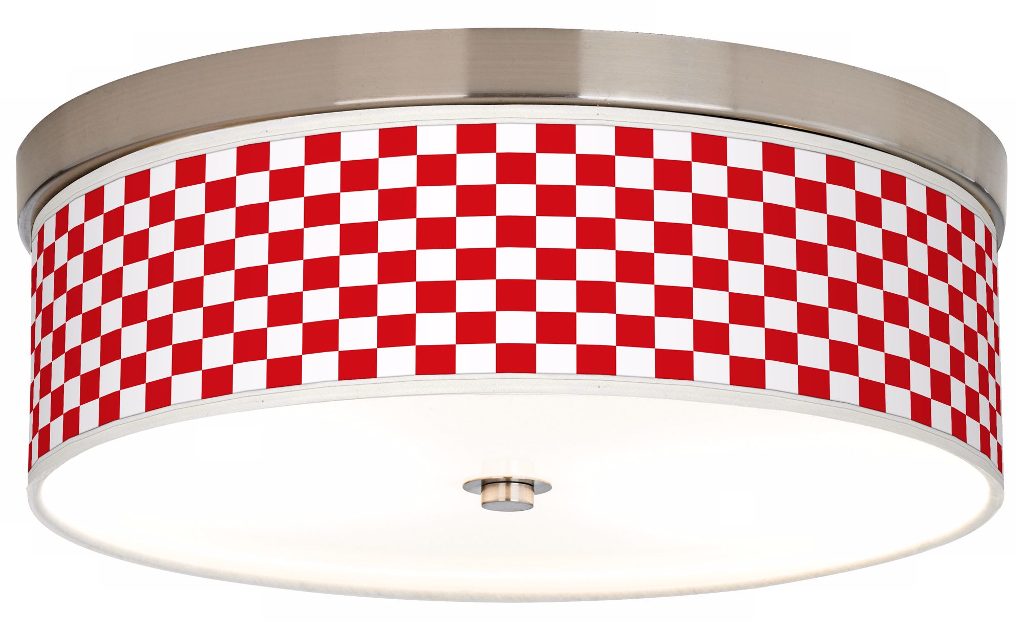 Checkered Red Giclee Energy Efficient Ceiling Light