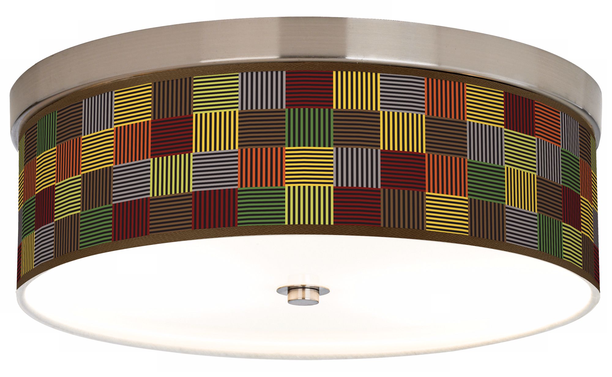 Pixel Forest Giclee Nickel CFL Flushmount Ceiling Light