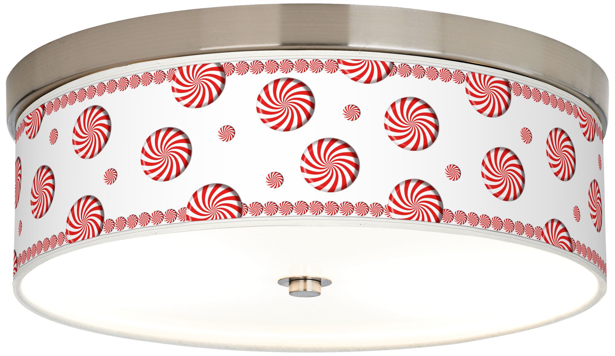 Peppermint Pinwheels Giclee 14" Wide CFL Ceiling Light