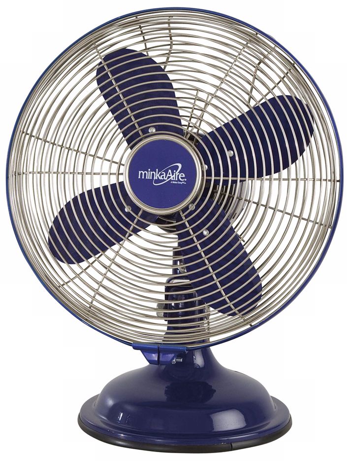 Blue 10" Retro Desk Fan