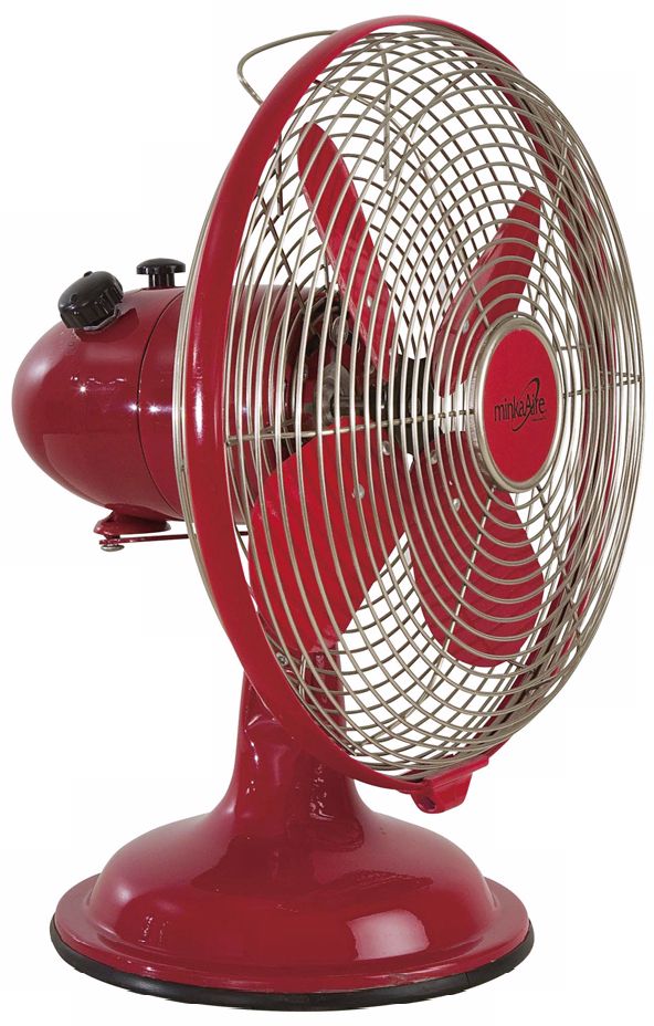 Red 10" Retro Desk Fan