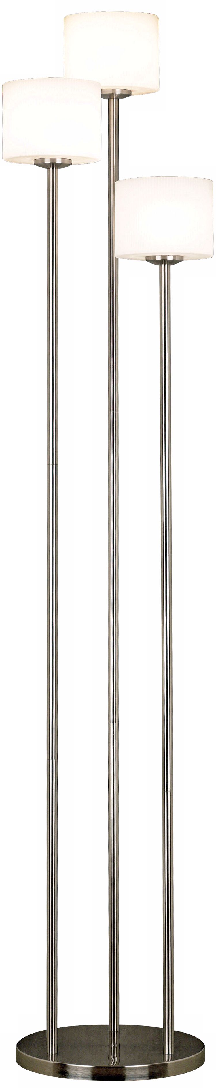 White Ribbed Glass 3-Light Torchiere Floor Lamp