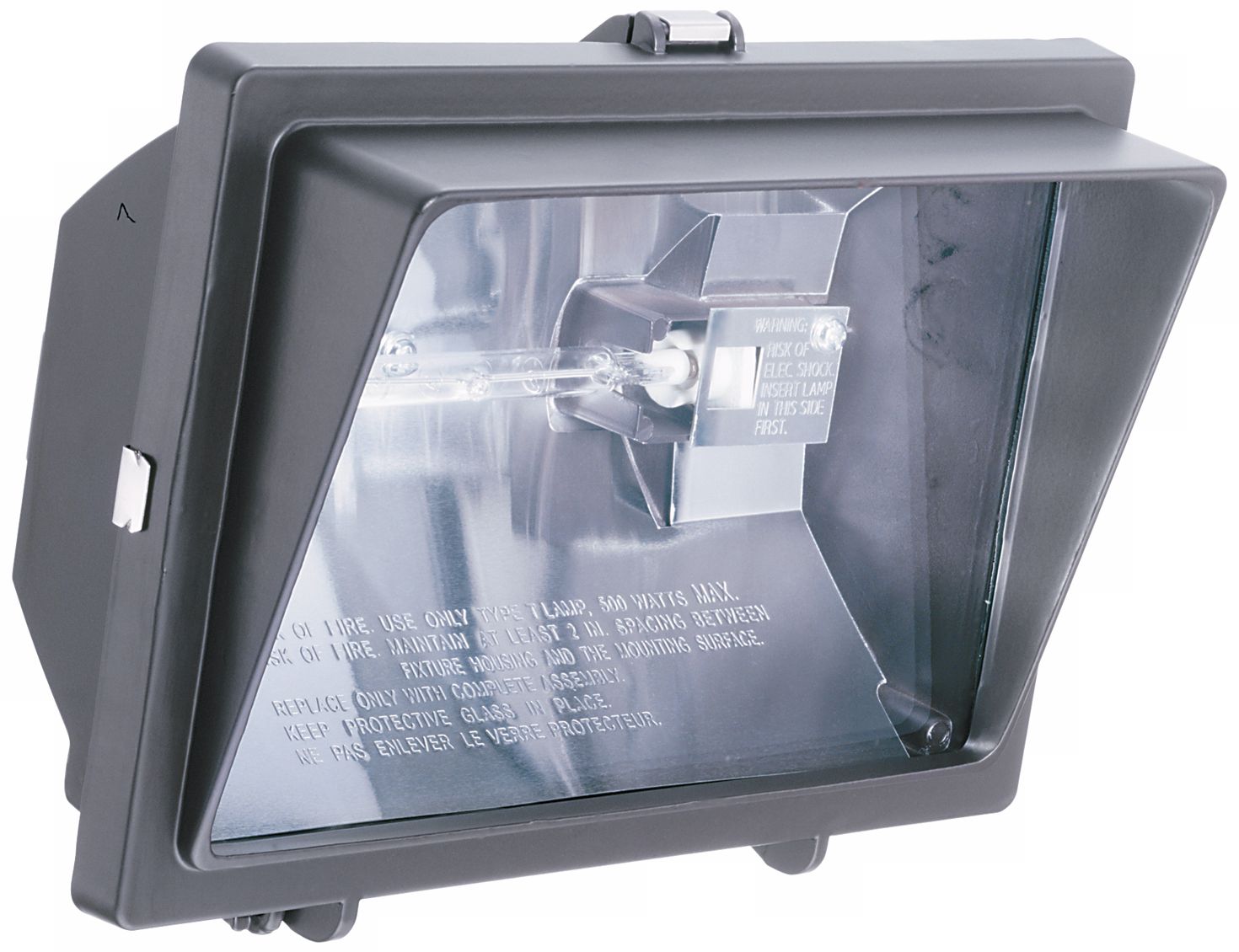 Bronze with Light Visor Halogen Outdoor Flood Wall Light