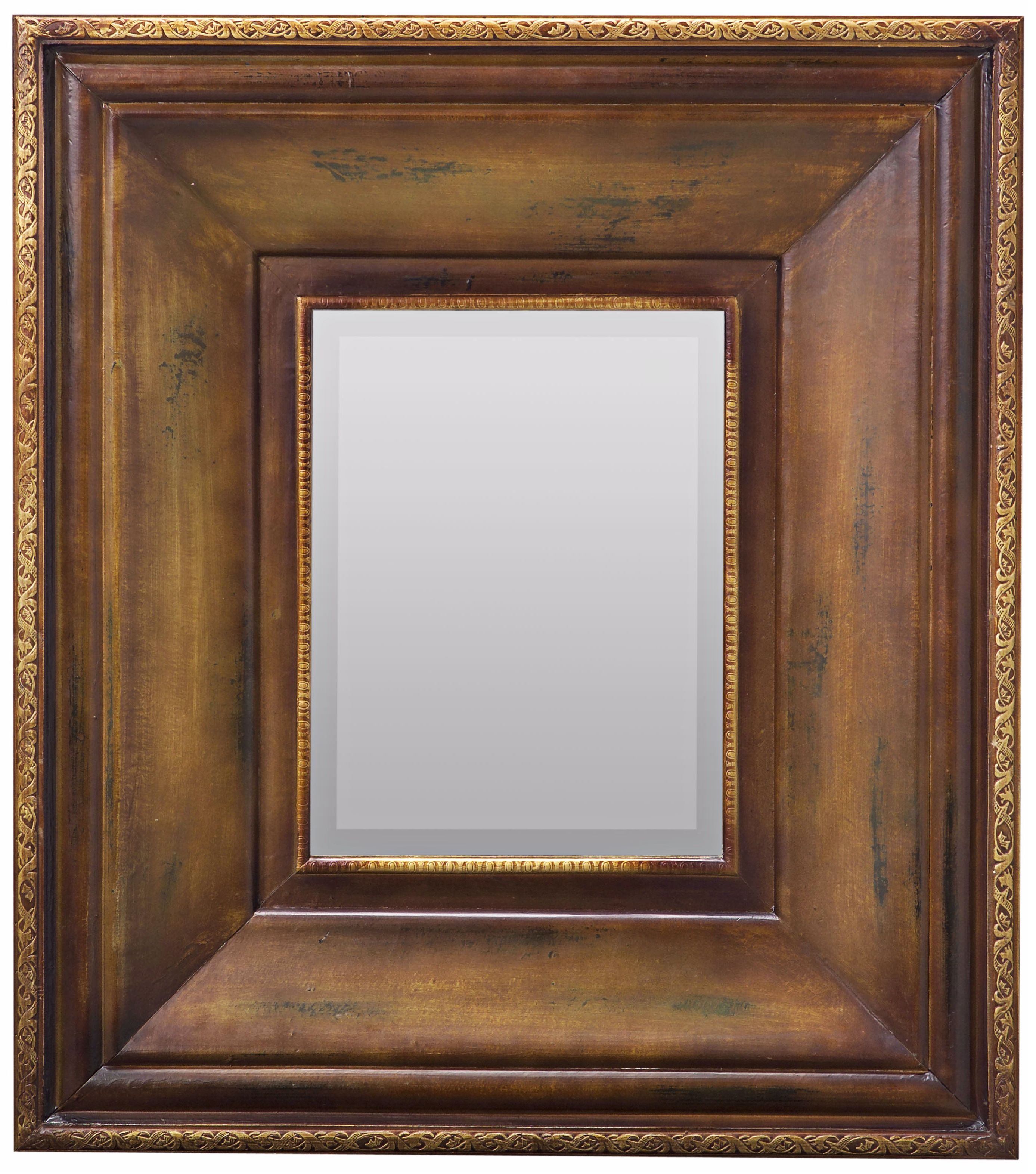 Light Brown Wash Rectangular 33 1/4" High Wall Mirror