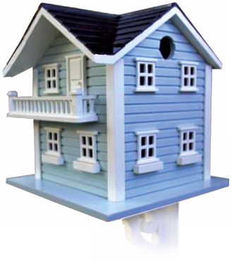 Two Story Light Blue Bird House