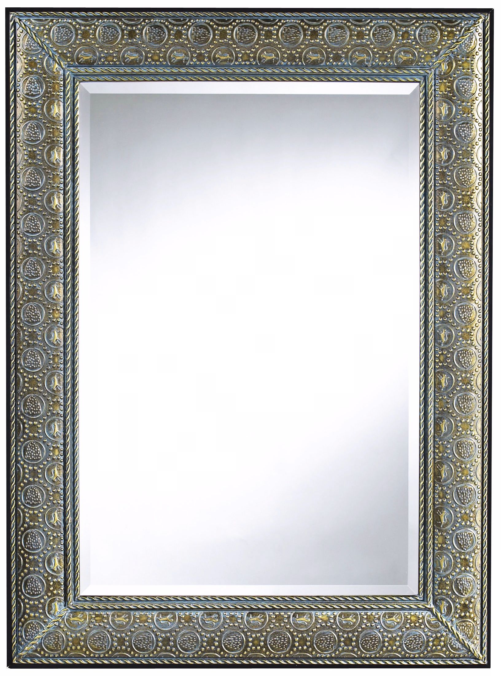 Antique Gold with Turquoise Finish 45 1/2" High Wall Mirror