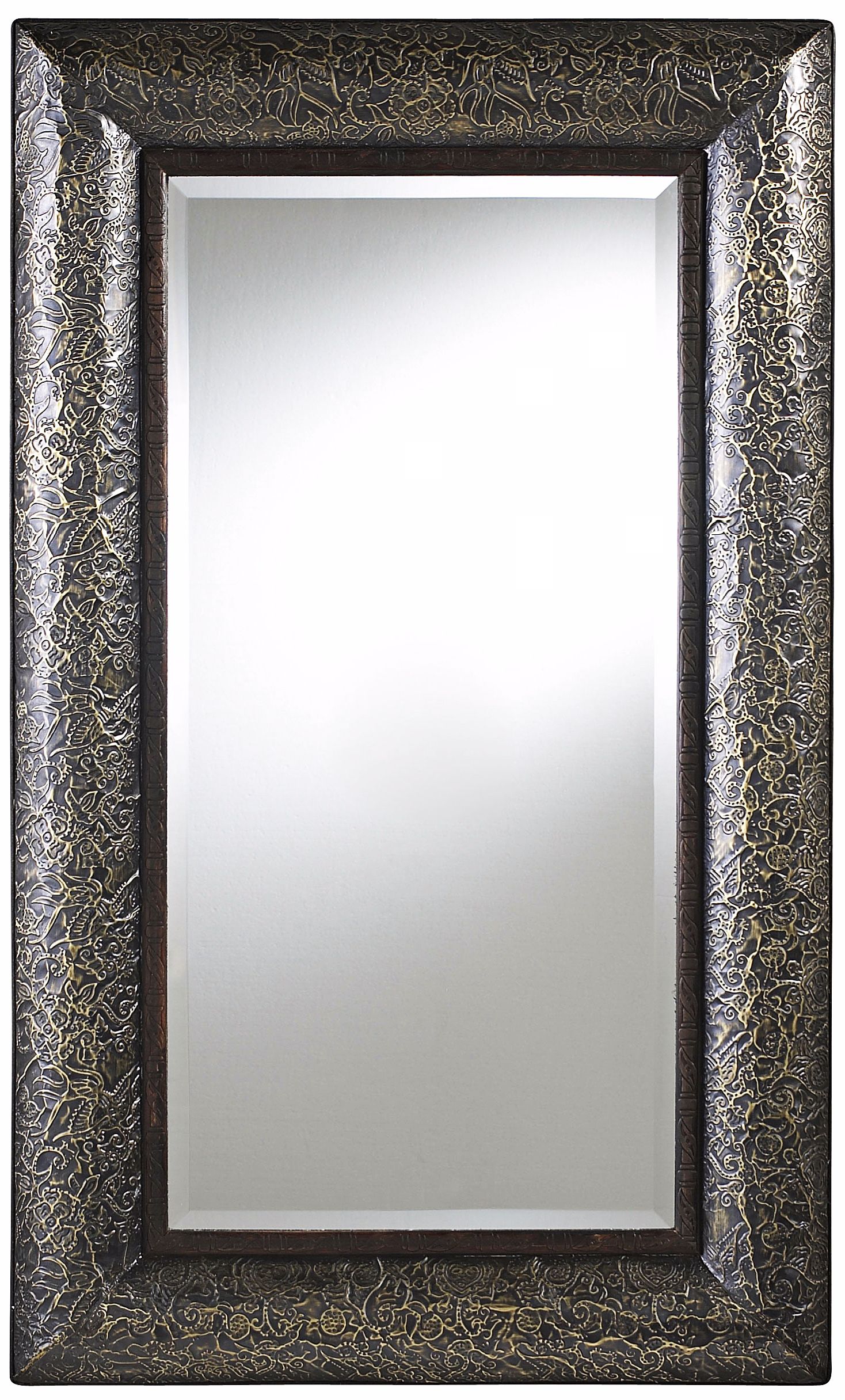 Ebony Finish with Gold Highlights 39" High Wall Mirror