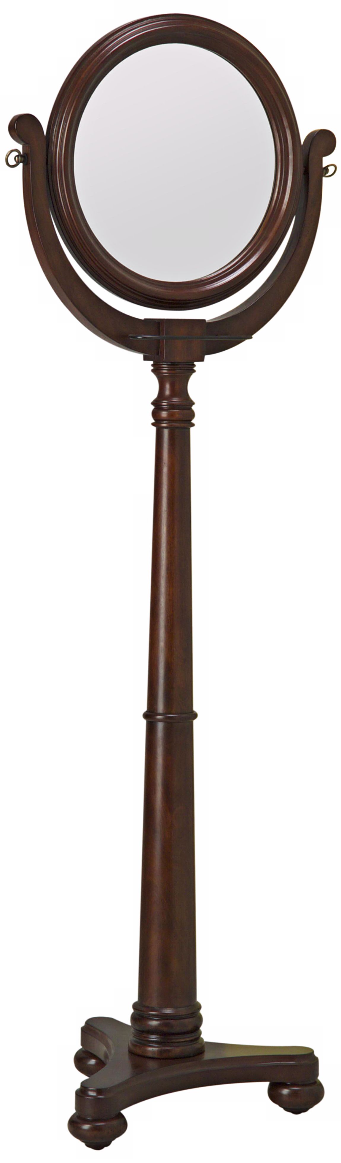 Dark Walnut Finish Free-Standing 70" High Shaving Mirror