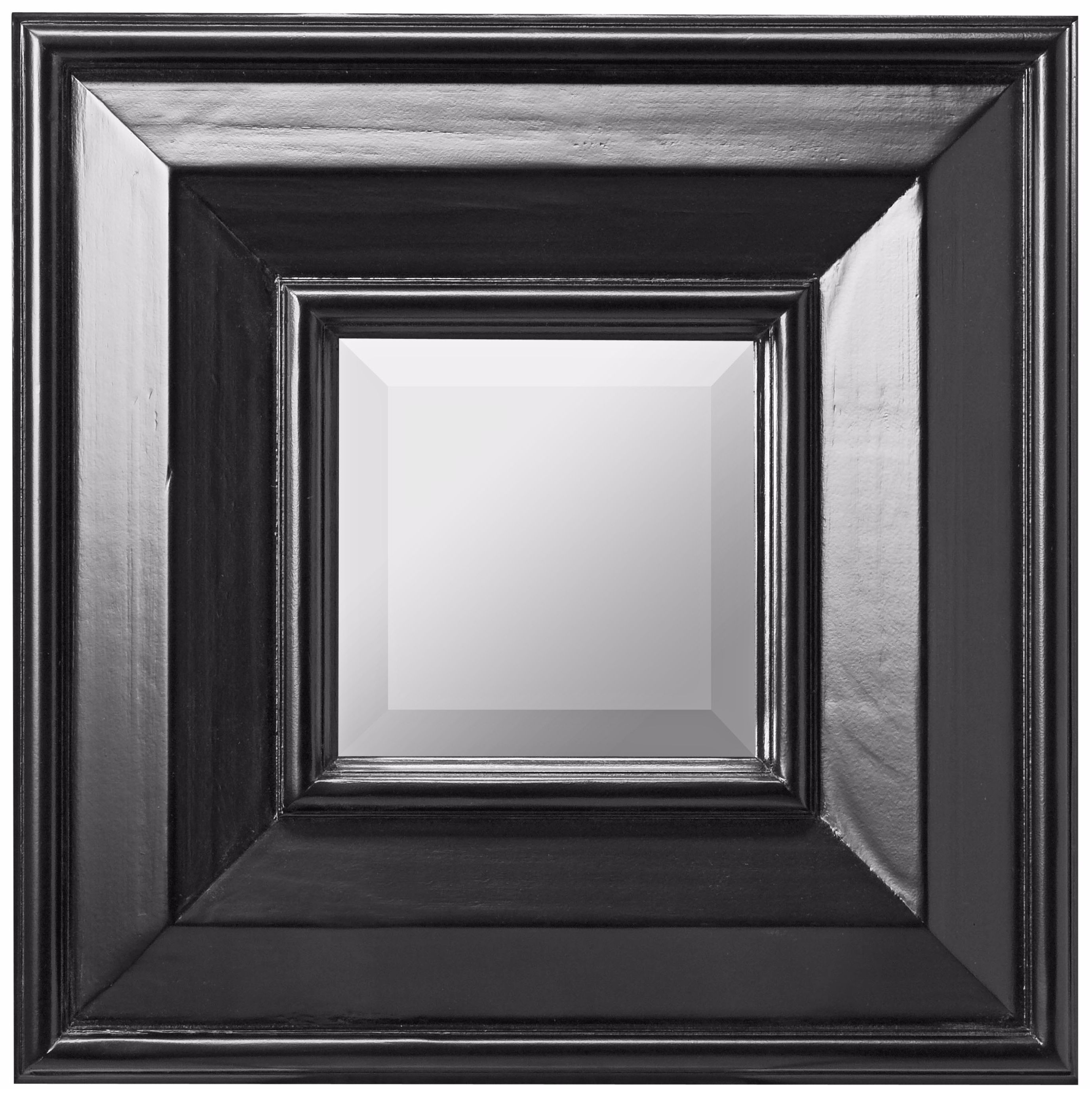 Dark Ebony with Mahogany Finish Square 18" Wide Wall Mirror