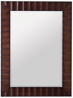 Washed Brown Finish Scalloped 42 High Wall Mirror H9722