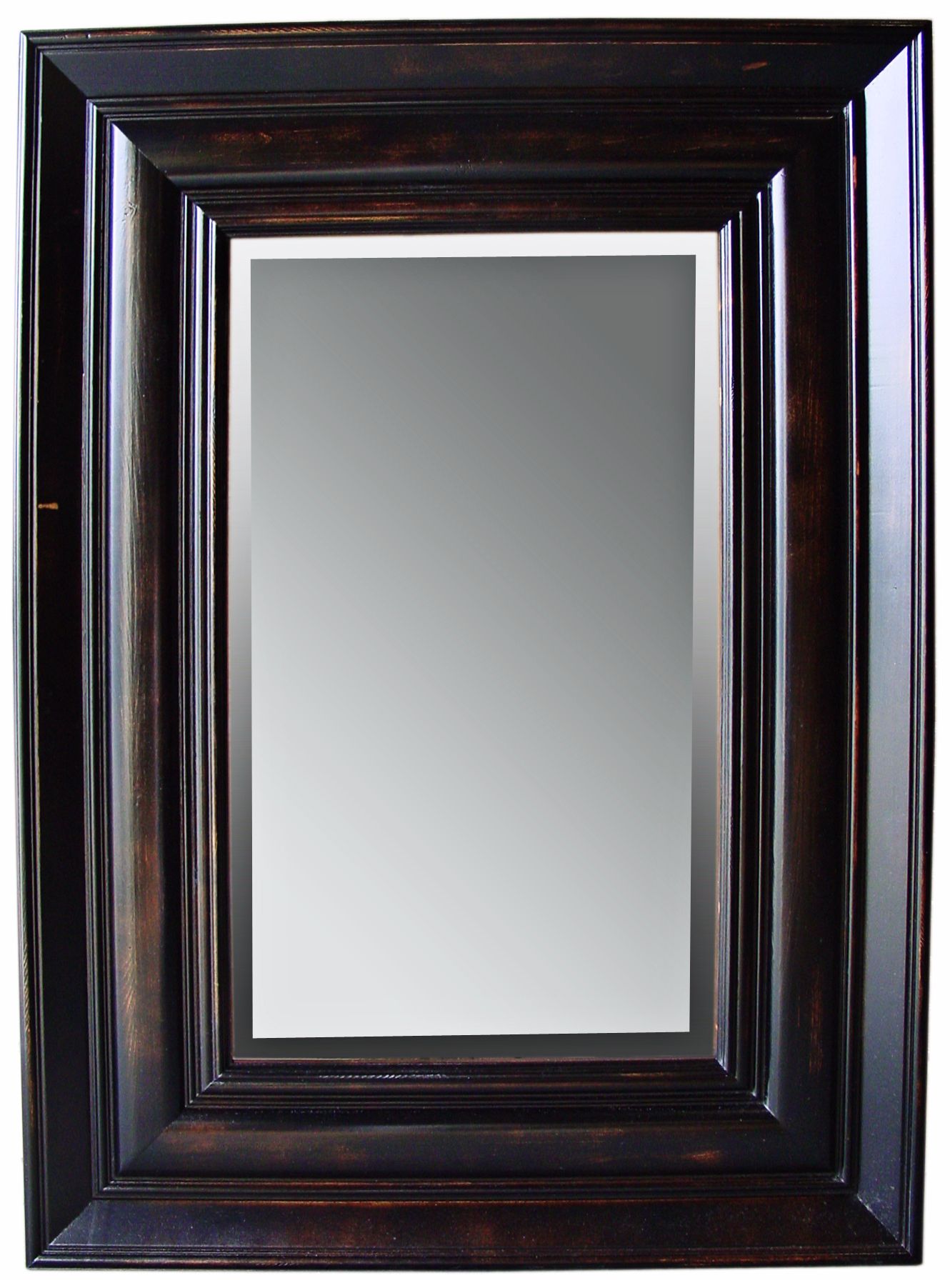 Distressed Ebony Pine Finish 38 HighWall Mirror H9760