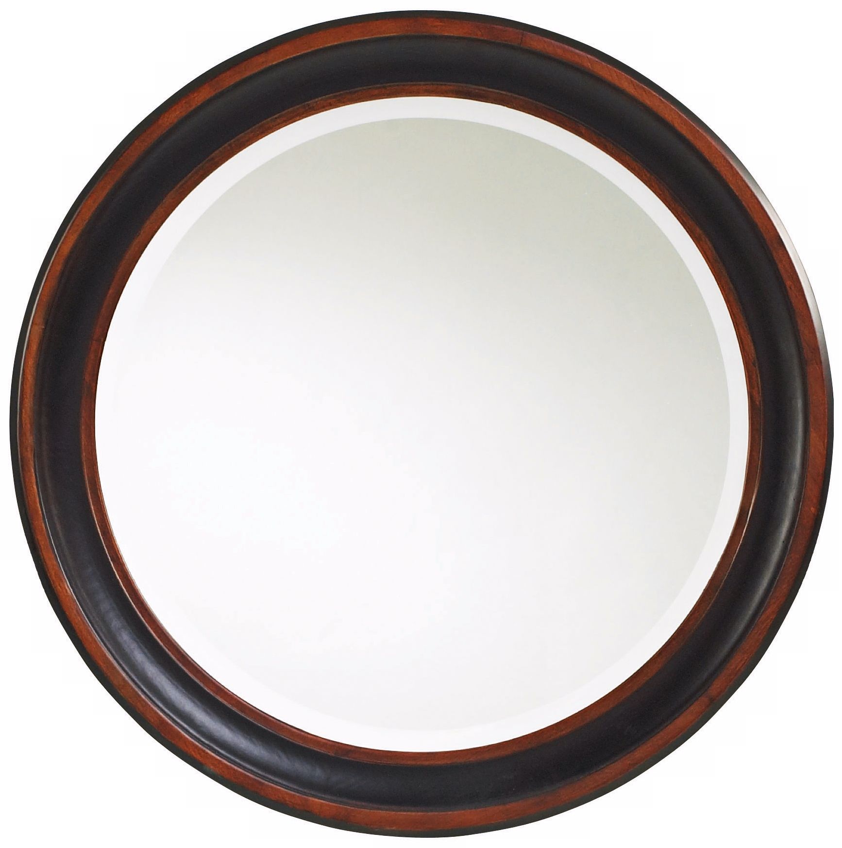 Two-Tone Black and Chestnut Finish 32" Wide Wall Mirror