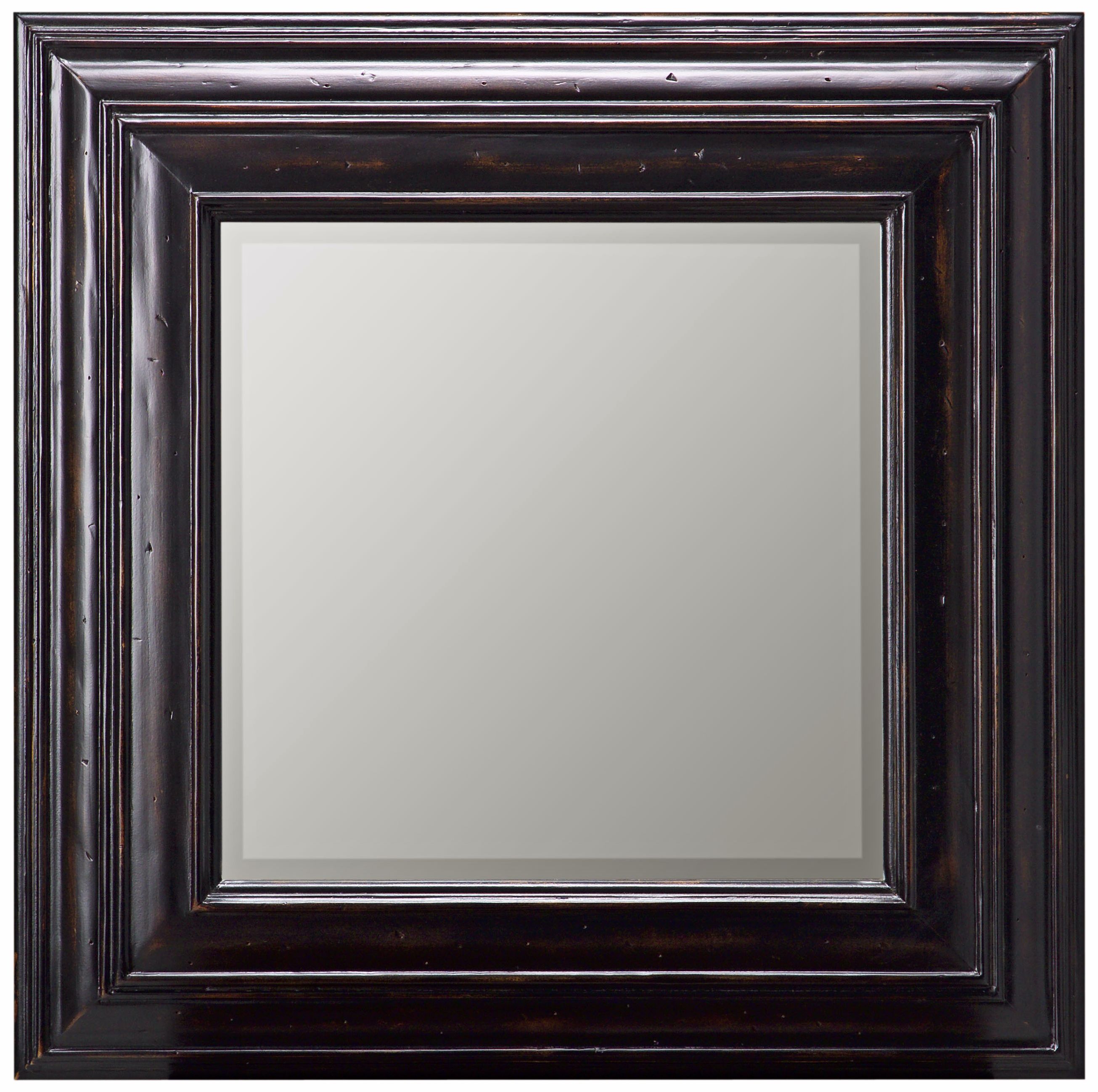 Weathered Espresso Finish 28" Square Wall Mirror
