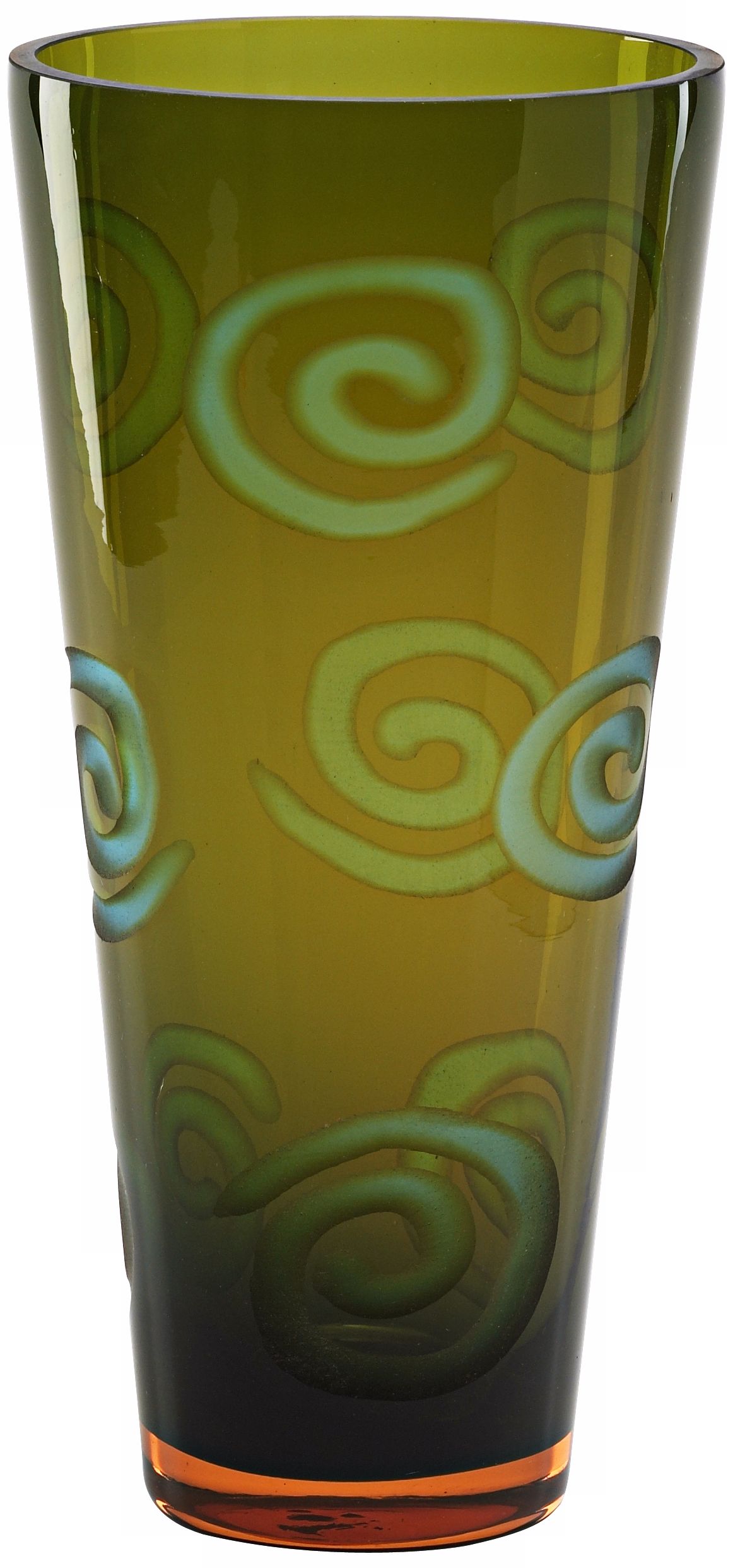Large Etched Spiral Vase