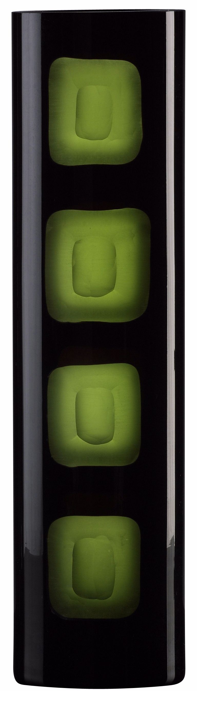 Black and Green 15 34 High Chiseled Art Vase H9883