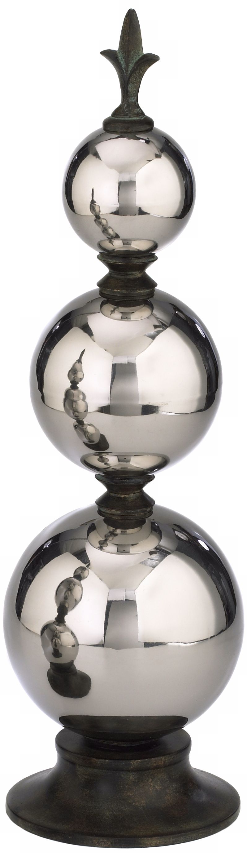 Stacked Mirror 23" High Glass Decorative Tabletop Finial