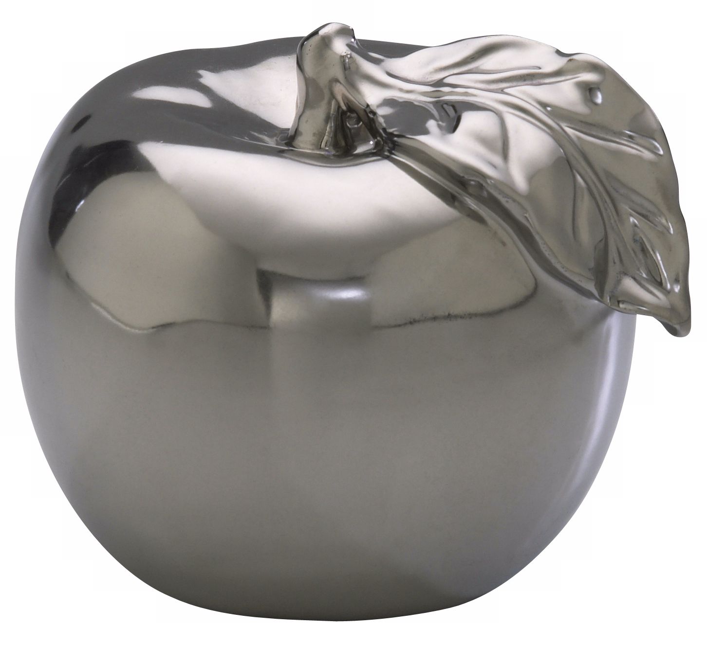 Silver Apple Decorative Ceramic Accent