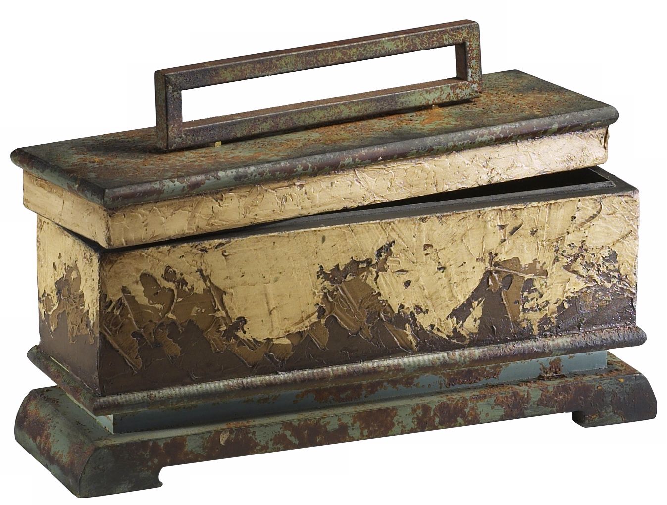 Weathered Gold Leaf Accent Box