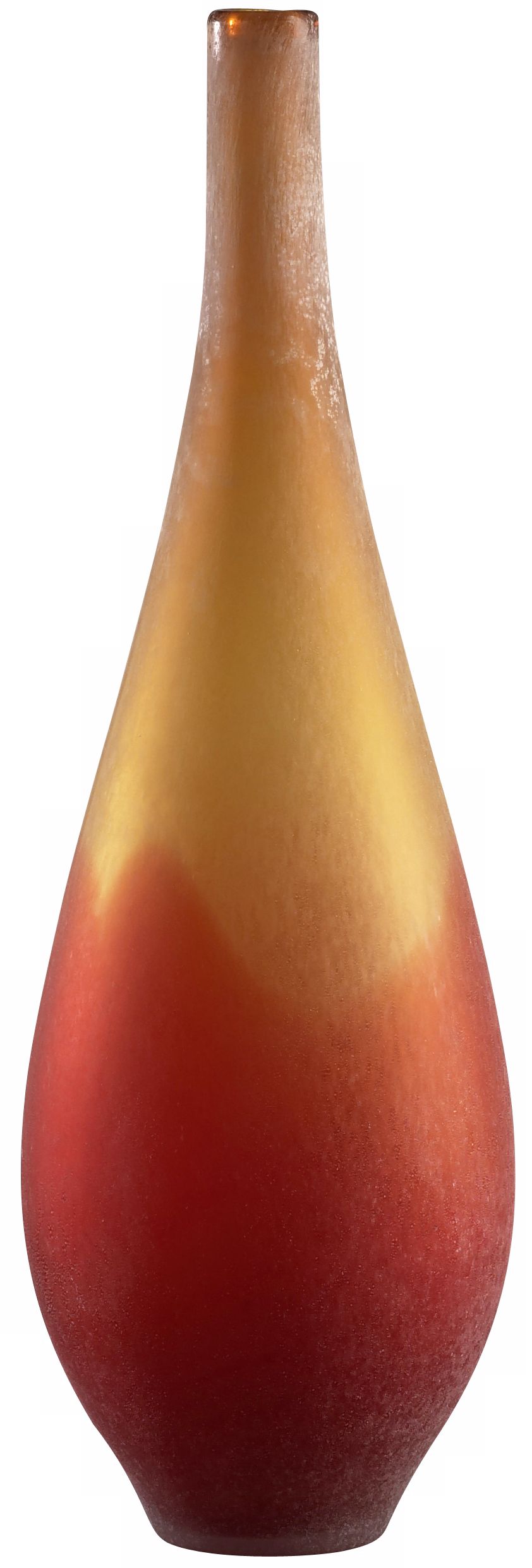 Vizio Yellow and Orange 21 1/2" High Art Glass Vase