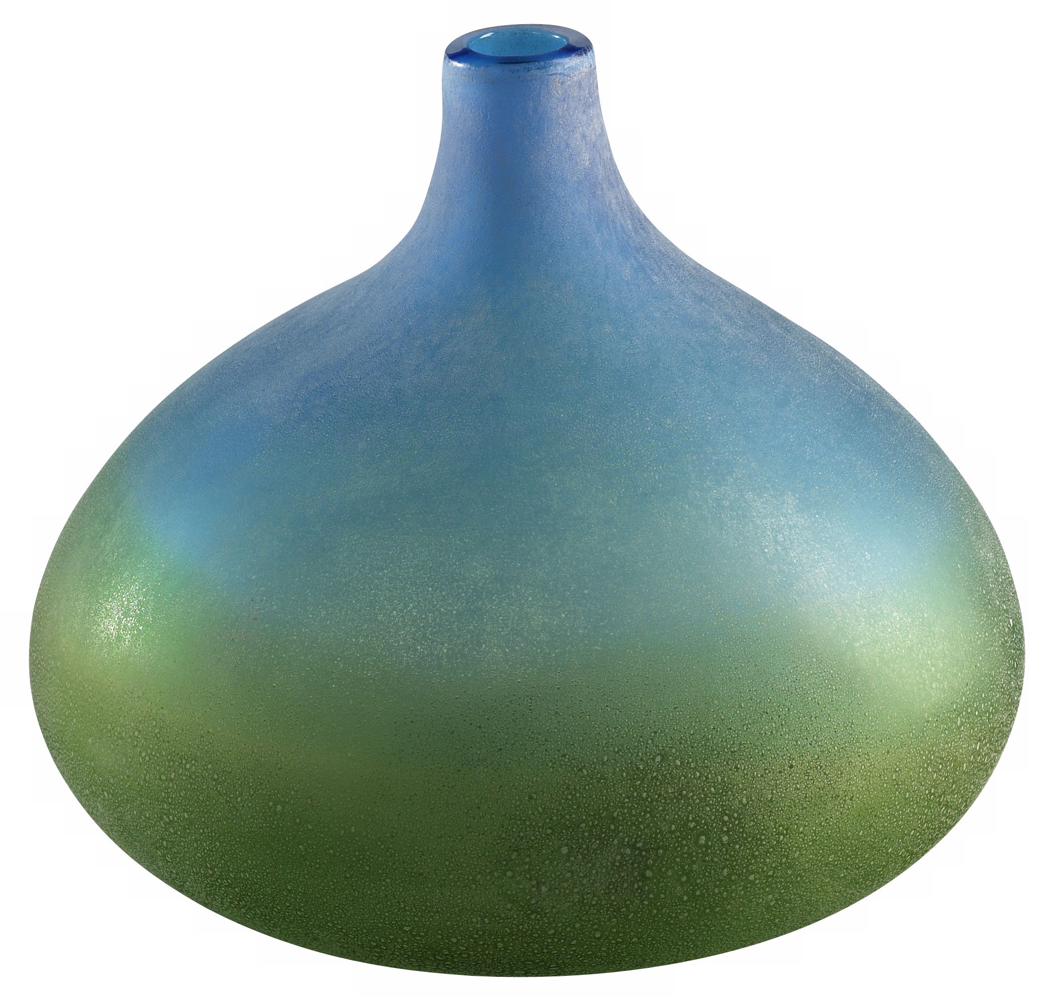 Vizio Blue and Green 9 3/4" High Art Glass Vase