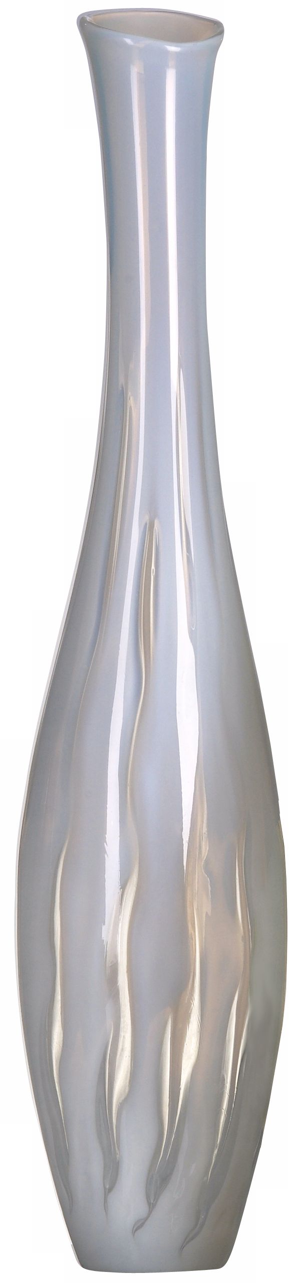 White and Clear 26 1/4" High Art Glass Vase