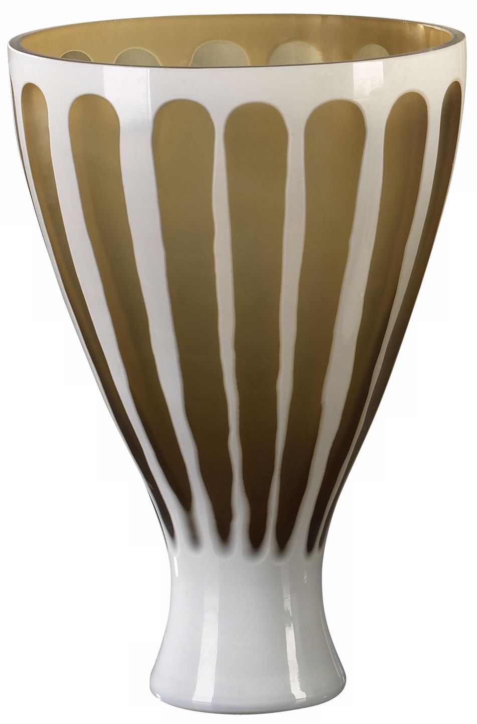 Champagne and White 10 3/4" High Art Glass Vase