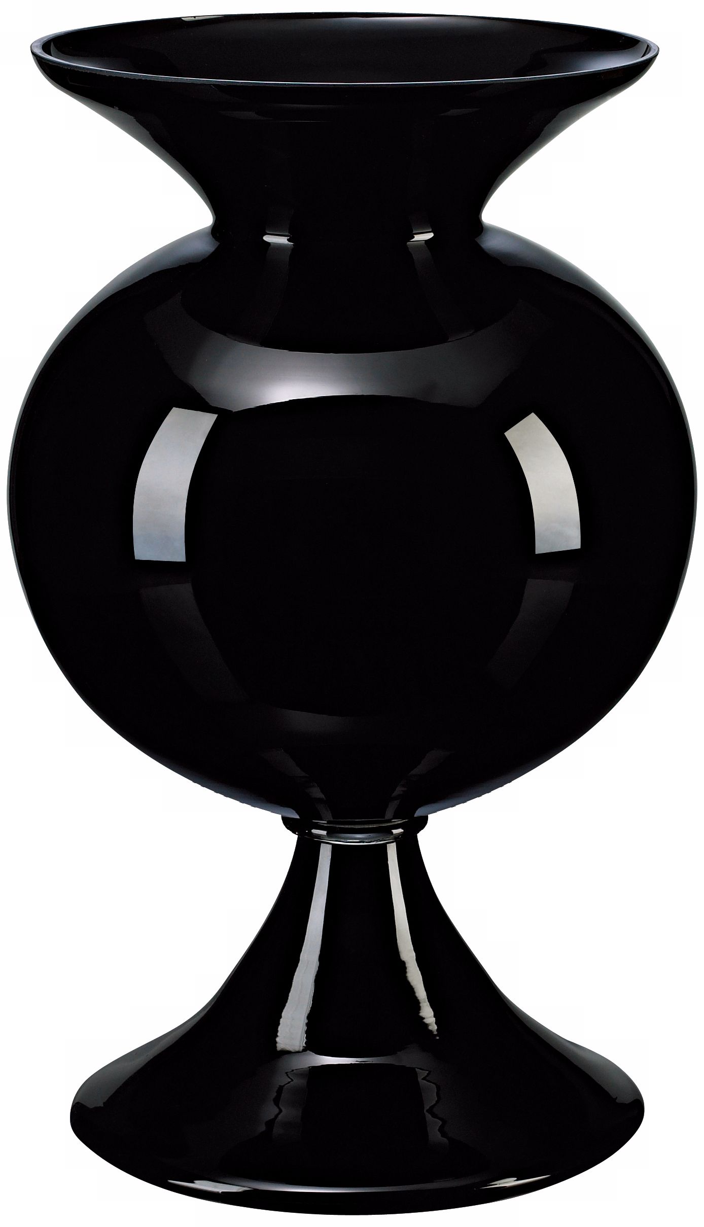 Black Glass Fish Bowl Vase