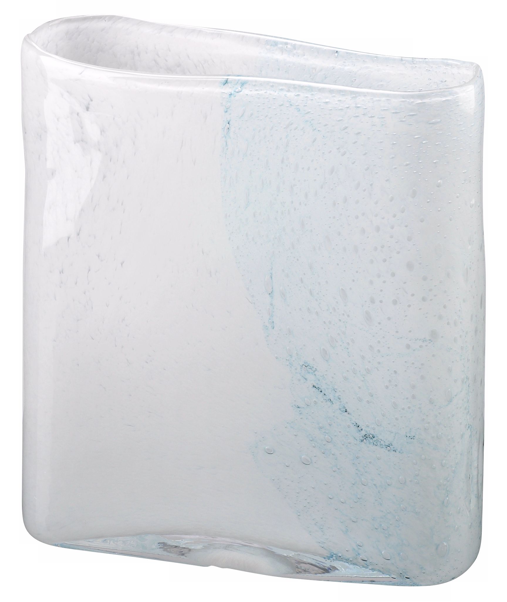 Arizona Cyan Blue and White 6 3/4" High Art Glass Vase