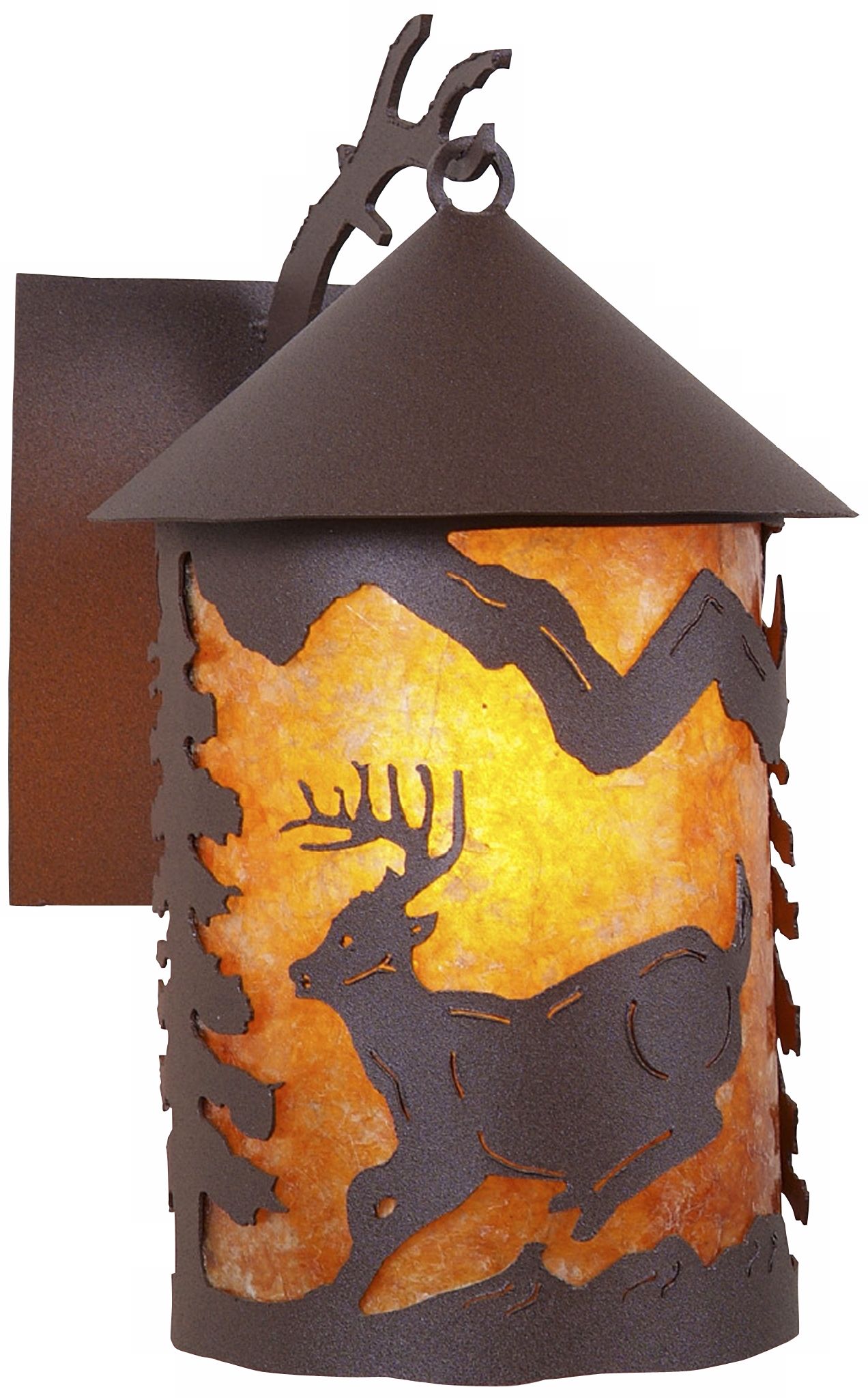 Cascade Lantern Mountain Deer 13" High Outdoor Wall Light