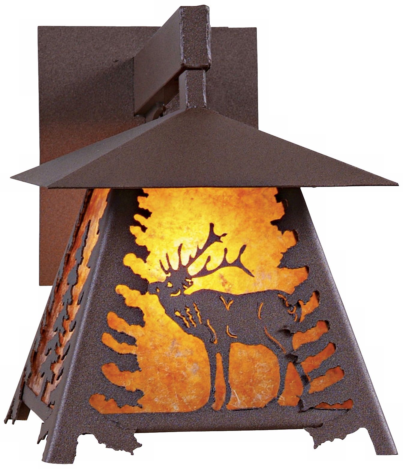Smoky Mountain Elk 12" High Outdoor Wall Light