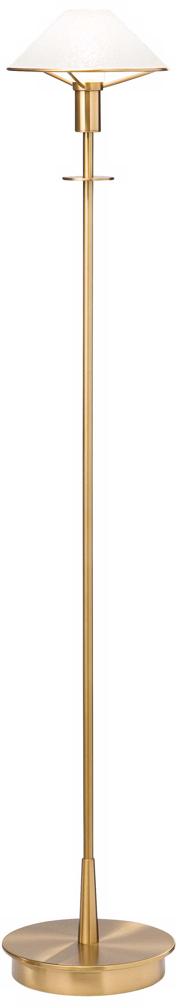 Holtkoetter Antique Brass Satin White Glass Floor Lamp