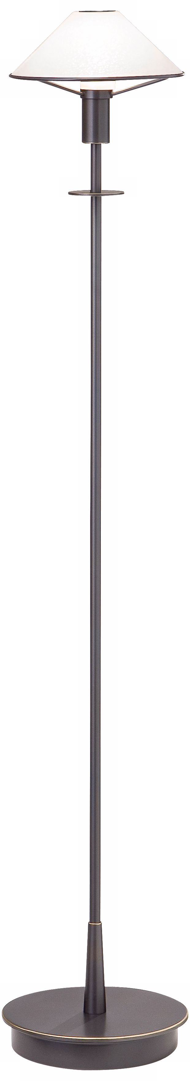 Holtkoetter Old Bronze Satin White Glass Floor Lamp