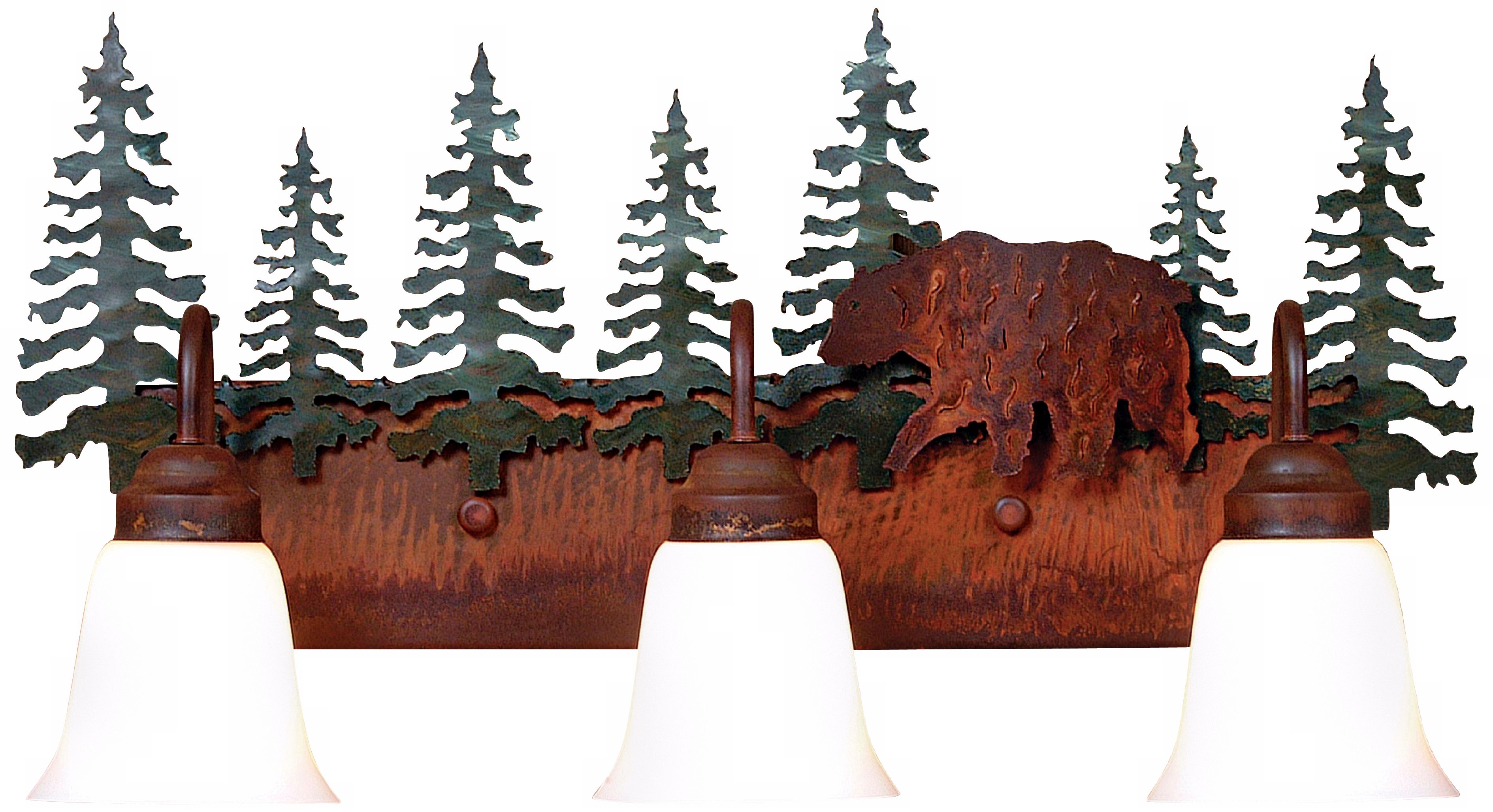Wasatch Collection Bear 26" Wide Bathroom Light Fixture