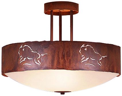 Ridgecrest Collection Bison 17" Wide Ceiling Light