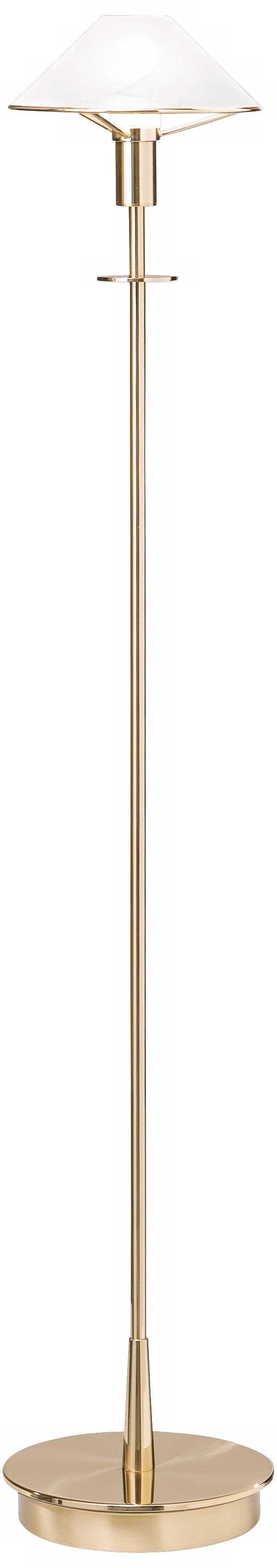 Holtkoetter Polished Brass Alabaster White Glass Floor Lamp