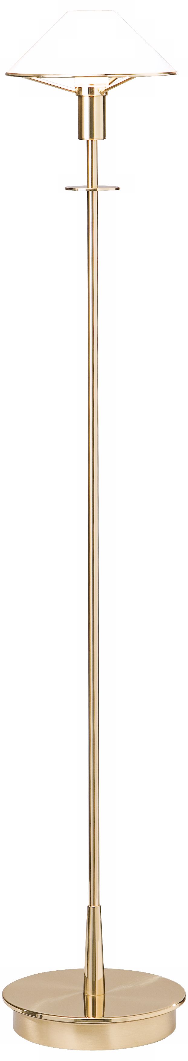 Holtkoetter Polished Brass True White Glass Floor Lamp