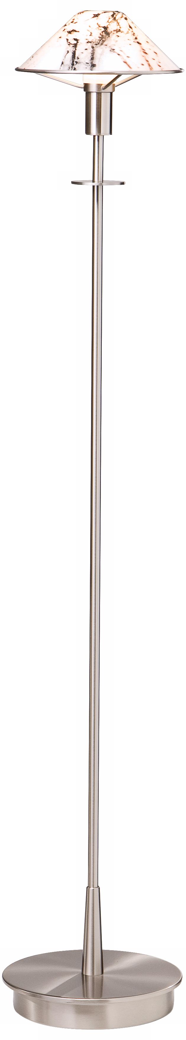 Holtkoetter Satin Nickel and Marble Glass Floor Lamp
