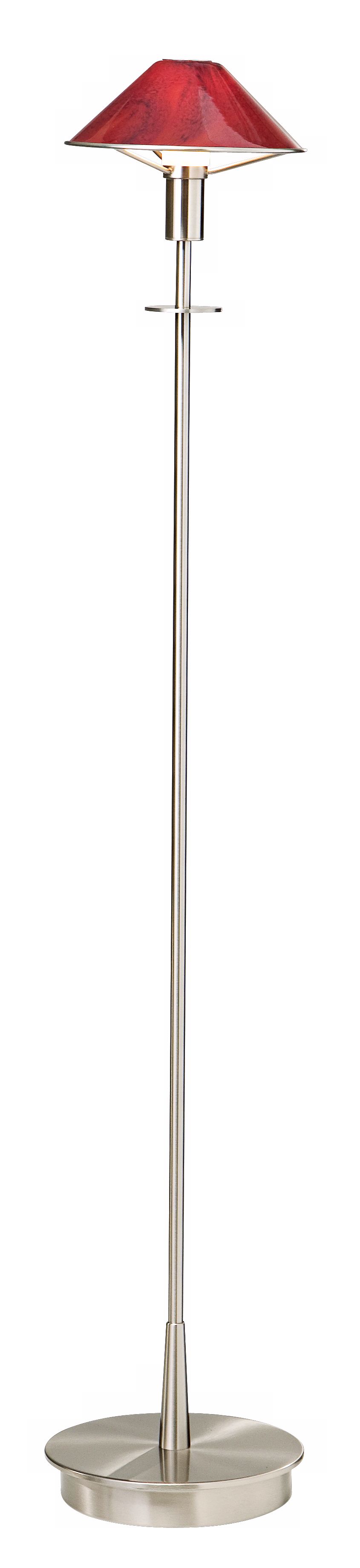 Holtkoetter Satin Nickel and Magma Red Glass Floor Lamp