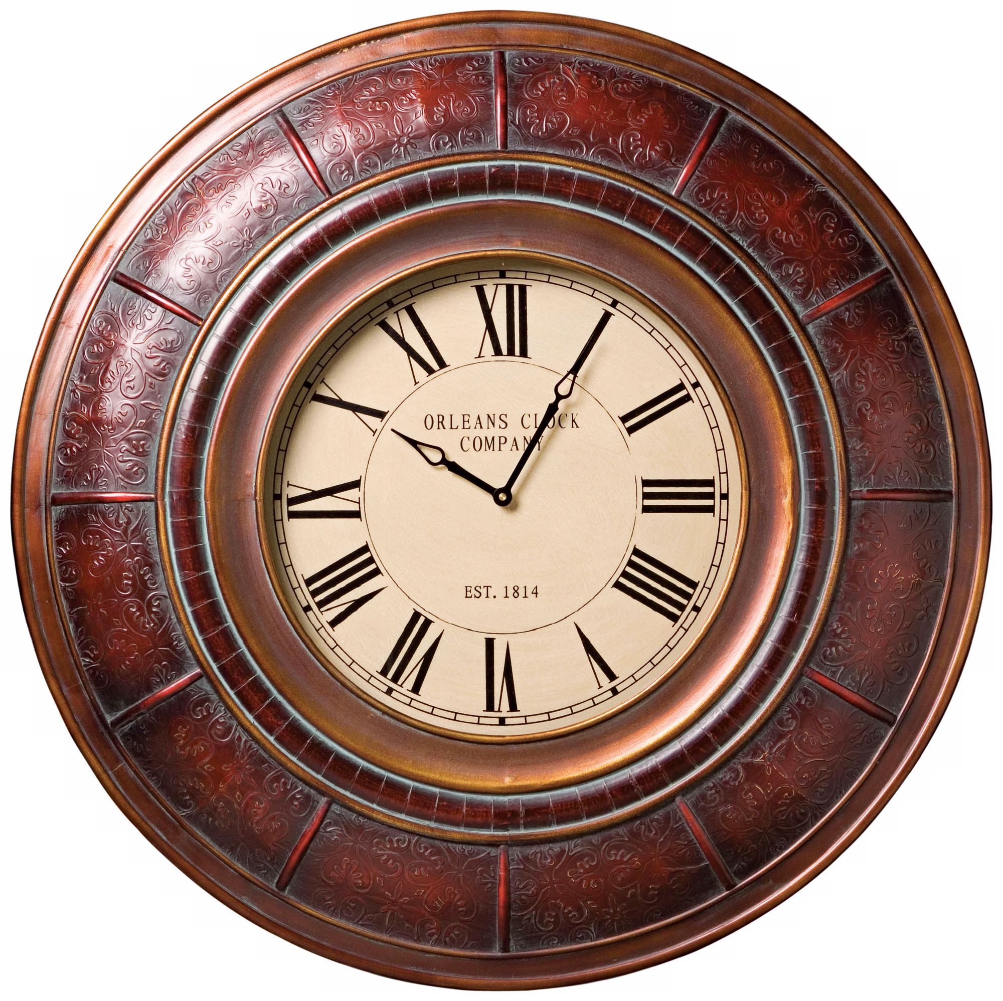 Sanaa Embossed Frame 36" Wide Wall Clock