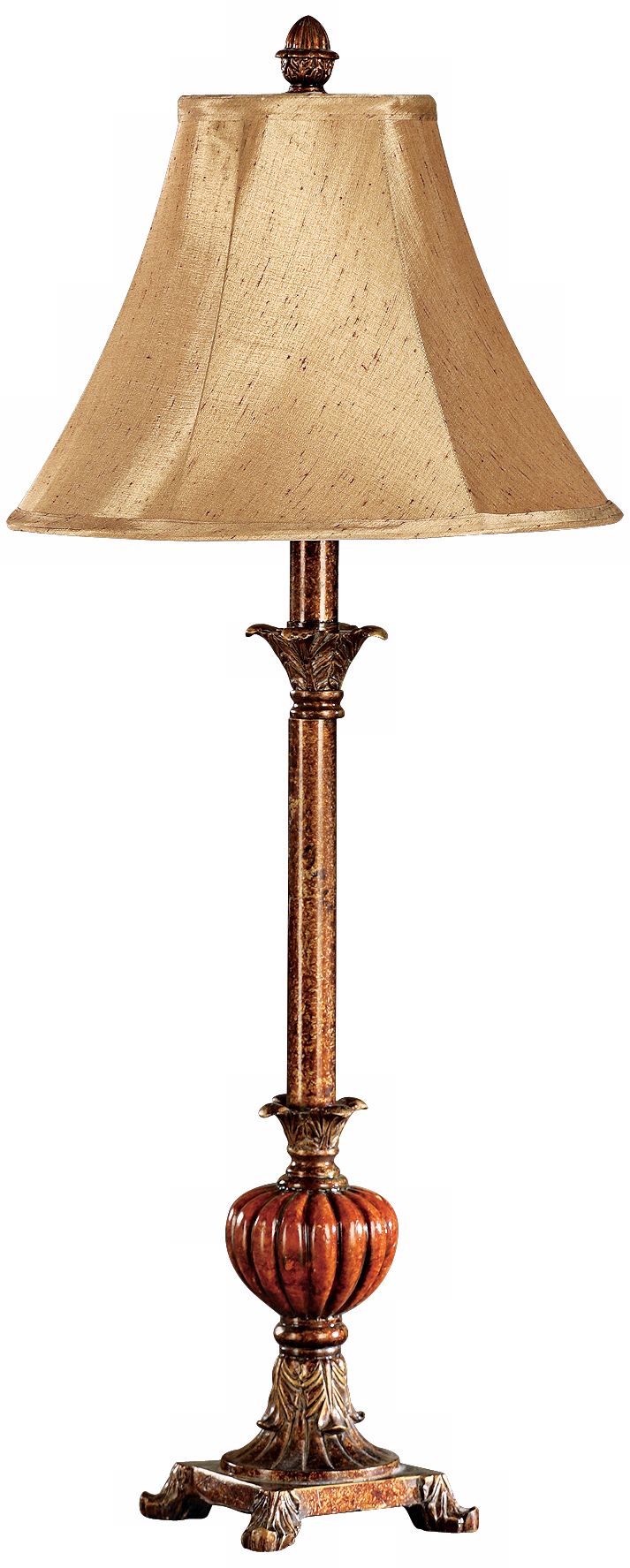 Bronze and Rust Traditional Buffet Table Lamp